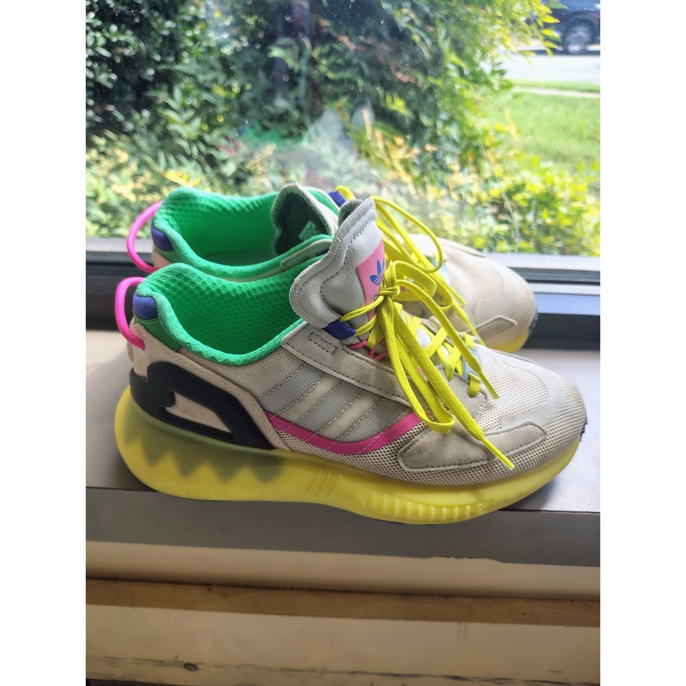Women's Size 6.5 Adidas ZX Ultraboost Yellow Pink Sneaker